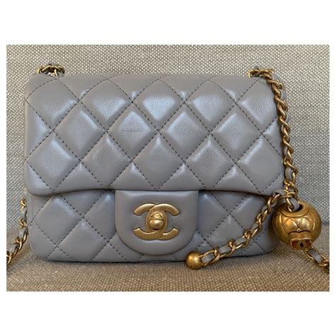 chanel gray mini|chanel lambskin bag.